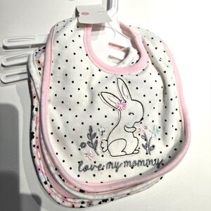 Set of 3 Baby Girl Bibs